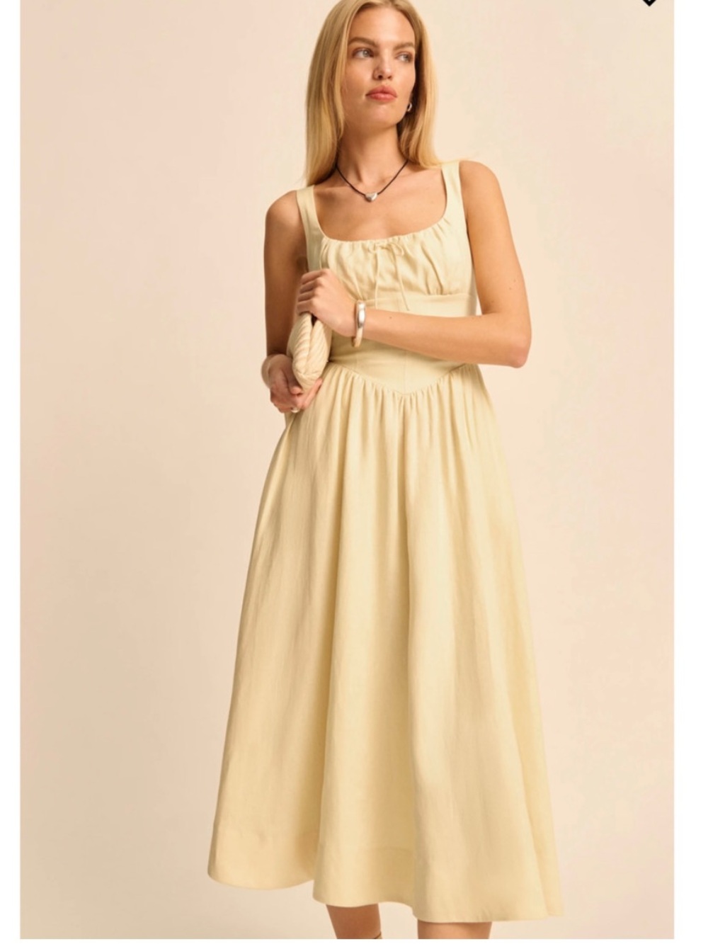 Reformation Balia Linen Dress, Size 4 in “Parmesan”